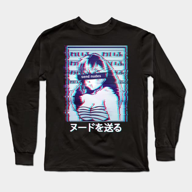 Aesthetic Japanese Clothing Vaporwave Long Sleeve T-Shirt by wbdesignz